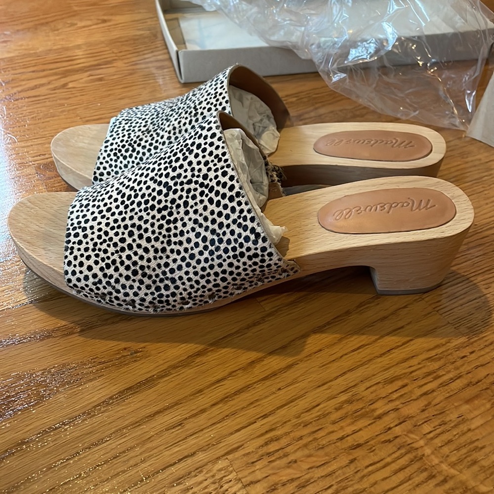 SOLD Madewell Clog Slide Sandals in Calf Hair Dots 6.5